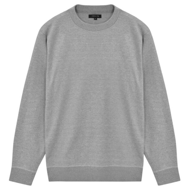 vidaXL pullover sweater til mænd rund hals grå M
