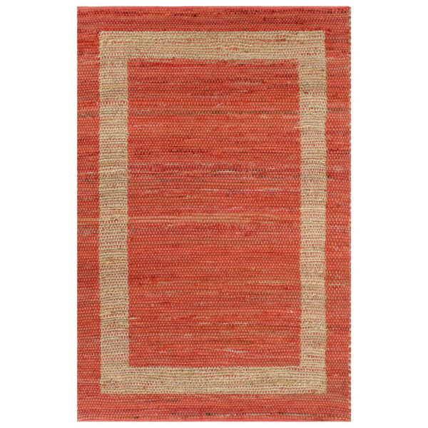 vidaXL håndlavet tæppe jute 80 x 160 cm rød