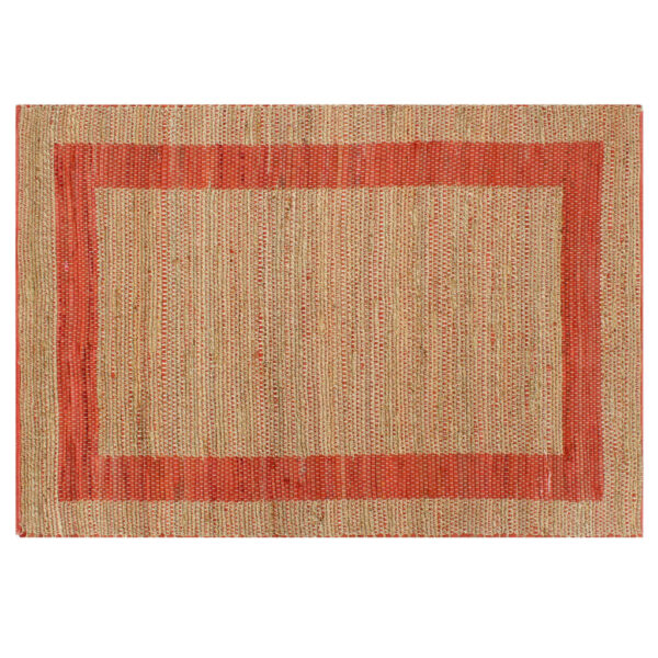 håndlavet tæppe jute 80 x 160 cm rød