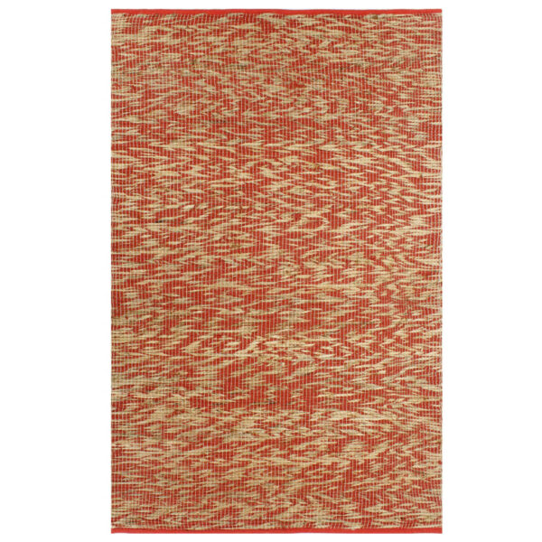 vidaXL håndlavet tæppe jute 80 x 160 cm rød og naturfarvet