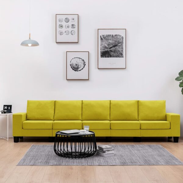vidaXL 5-personers sofa stof gul