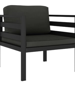 vidaXL 1-personers sofa med hynder aluminium antracitgrå